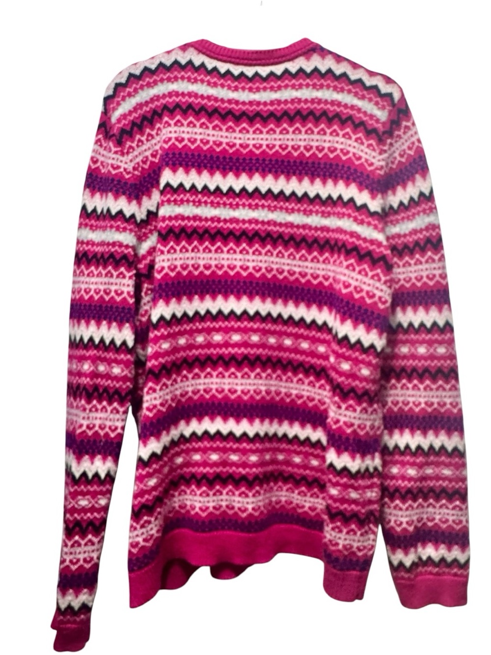 Talbots Pink Multi-Pattern V-Neck Button-Front Cardigan L - Picture 2 of 3